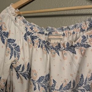 Flying Tomato White Cream Maxi Romper with Lace Trimmed Sleeves Large